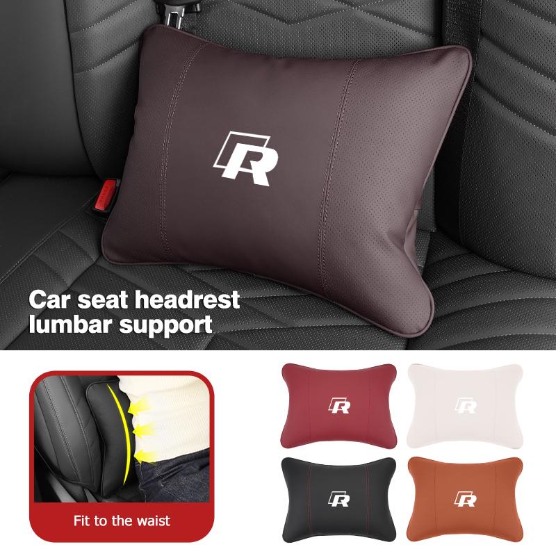 Breathable Leather Car Headrest Pillow Lumbar Support Pad For Volkswagen VW Tiguan CC Jetta Polo Golf 4 5 6 Passat B5 B6 B7 CCNI9