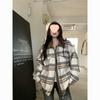 American Plaid Wool Coat: Women's 2025 Spring/Autumn Loose Casual Versatile Jacket