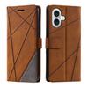 For iPhone 17 Case Imprinted Lines PU Leather Splicing Wallet Phone Cover