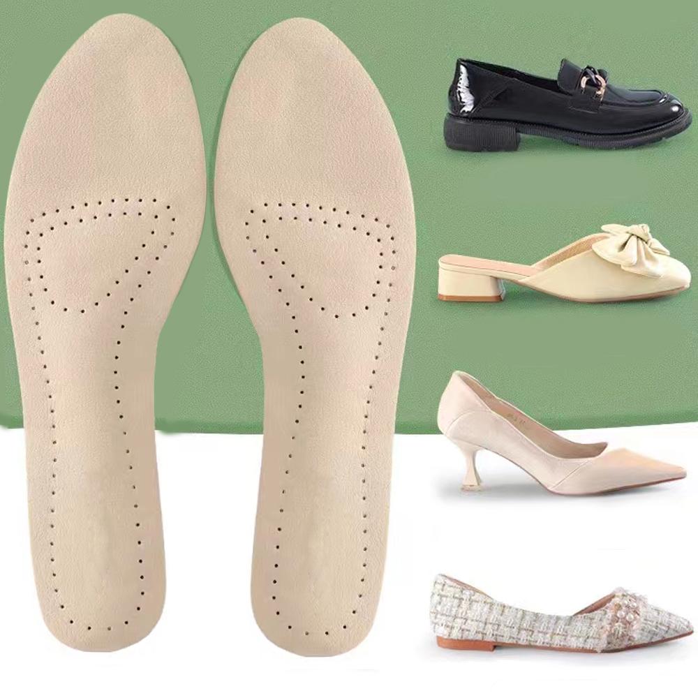 

Кожаные самоклеящиеся стельки для женщин, туфли на высоком каблуке, сандалии, противоскользящие, дышащие и влагопоглощающие, обувные подушечки, клейкие наклейки EU35-36(23.5cm)
