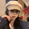 New Solid Color Octagonal Cap Windproof Adjustable Newsboy Hat Warm Beret