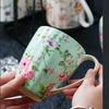 Vintage Blumiges Knochenchina Kaffeetasse Europäisch Retro Rustikal Teetasse Europäisch Englisch Nachmittagstee Tassen