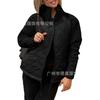 Womens Zip-Up Stand Collar Cardigan Cotton Coat Fall Winter Casual Commuter Outerwear