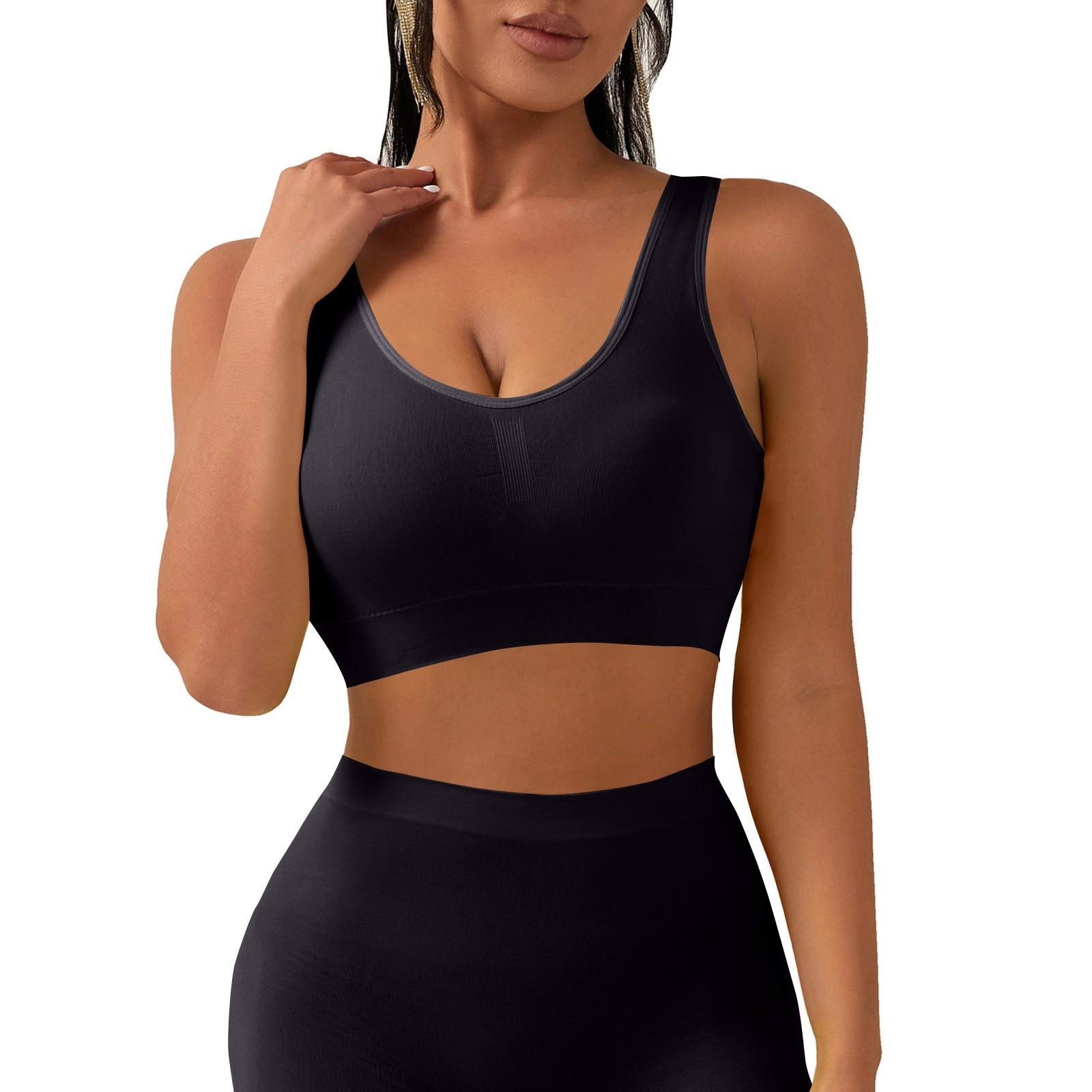 

Женский спортивный бюстгальтер с Y-образной спинкой - мягкий, с низкой ударной вязкостью, спагетти, тонкий топ для занятий йогой XL чёрный