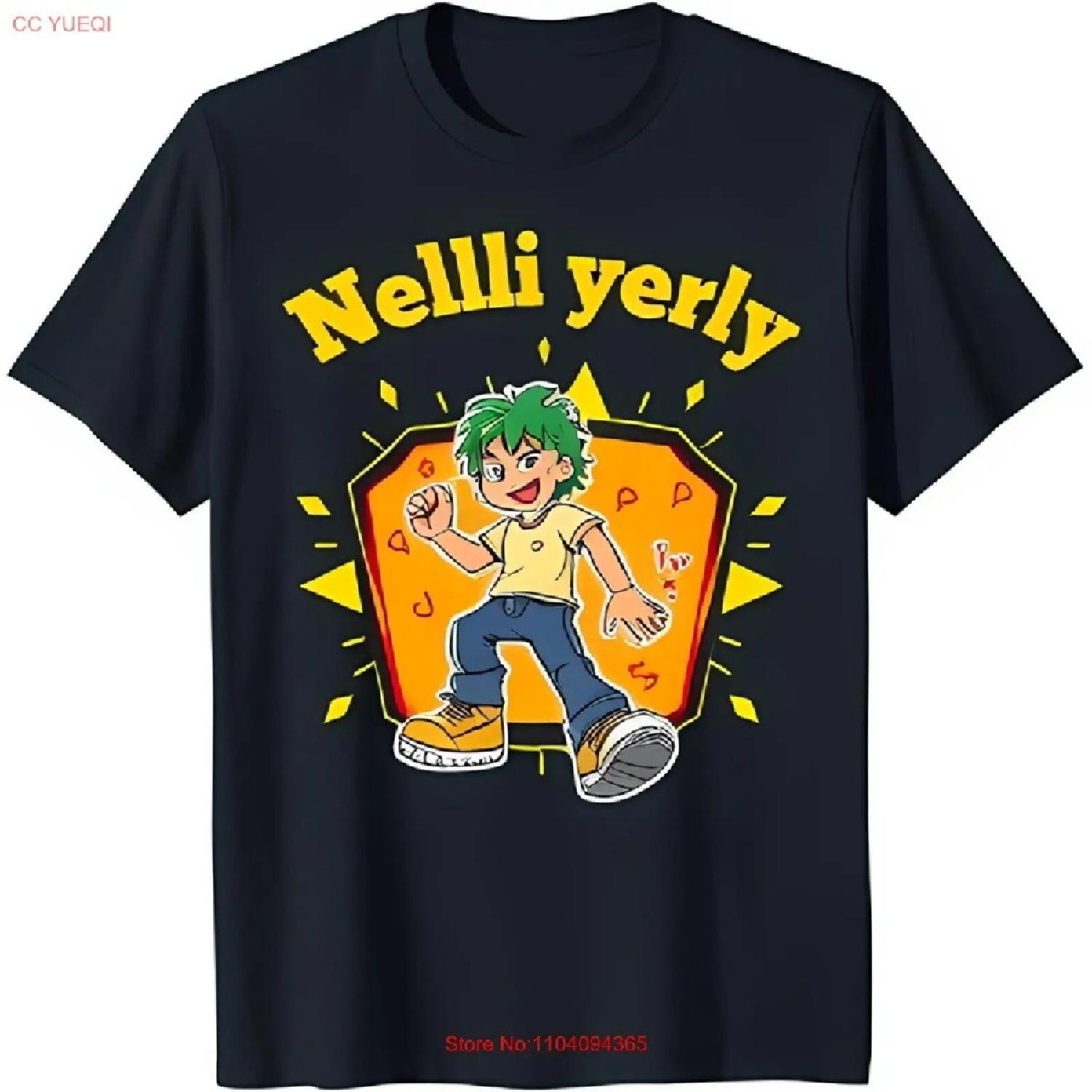 

Black T-Shirt with Colorful Cartoon Character Design Nelli Yerly Graphic Tee S