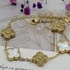 13mm Kleeblatt-Armband Titanstahl Ofen Vakuum 18k Beidseitiges Weißes Perlmutt-Armband