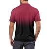 Moda Masculina Estampada Decote V Manga Curta Top Camiseta de Golfe