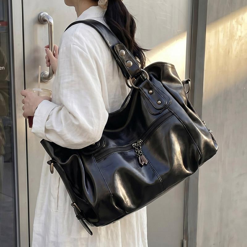 Fashion Faux Leather Handbag Women's Zipper Pockets Crossbody Bag Large Capacity Work Shopping and Meeting Friends Ladies' Holiday Gifts