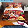 3PCS Red Birds Characters Collage 3pcs Bedding,Including 3PCS Duvet Cover And 2pcs Pillowcases Perfect for Christmas,Ideal for Bedroom, Dormitory