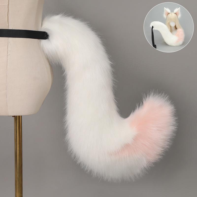 Handmade Fox Girl Beast Ear Girl Headband Comic Show Demon Fox Tail Cos Props Halloween Fox Ears Tail Set