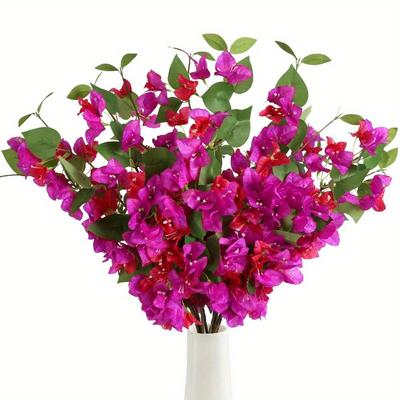 12 PCS Silk Bougainvillea Artificial Flowers 80cm Long Stem Fake Bougainvillea Hanging Vines Climbing Bougainvillea for Wedding Home Garden DIY Decor