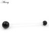 Alisouy 2PCS Candy Color Rubber Ball Women Men Long Industrial Barbell Ear Tragus Helix Cartilage Captive Stud Piercing Earrings