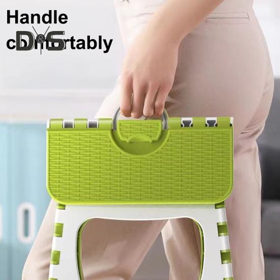 Klapphocker aus Kunststoff mit Griff, tragbar, leicht, robust, für Outdoor-Camping, Jagd, Picknick, Angeln, Mini-Tritthocker, Stuhlsitz