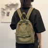 Schoolbag Canvas Schoolbag Female Junior High School Students Travel Small Backpack Lightweight Simple Backpack Male High School Student Backpack