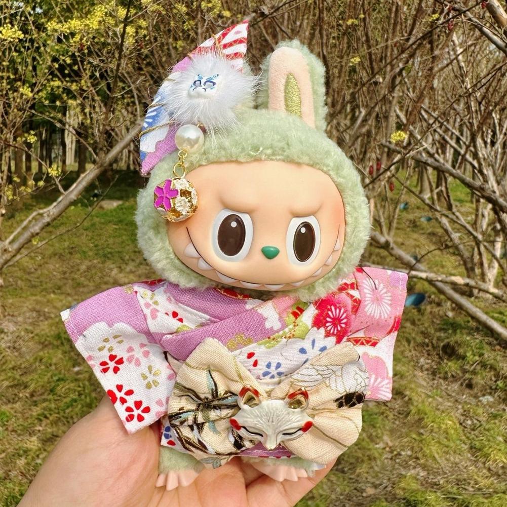 Miniature Kimono Skirt Set for 17cm Labubu Dolls Cute DIY Doll Clothes Fashion Accessories Lovely Outfit Gifts for Girls Friends