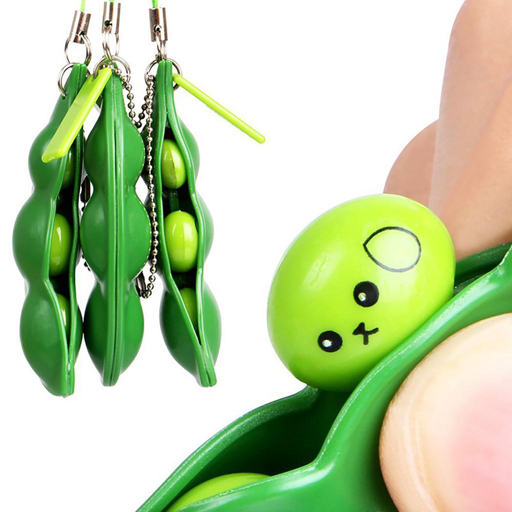Relieve Stress And Release Pea Creative Simulation Peanut Stress Relief Pea Pod Keychain Toy