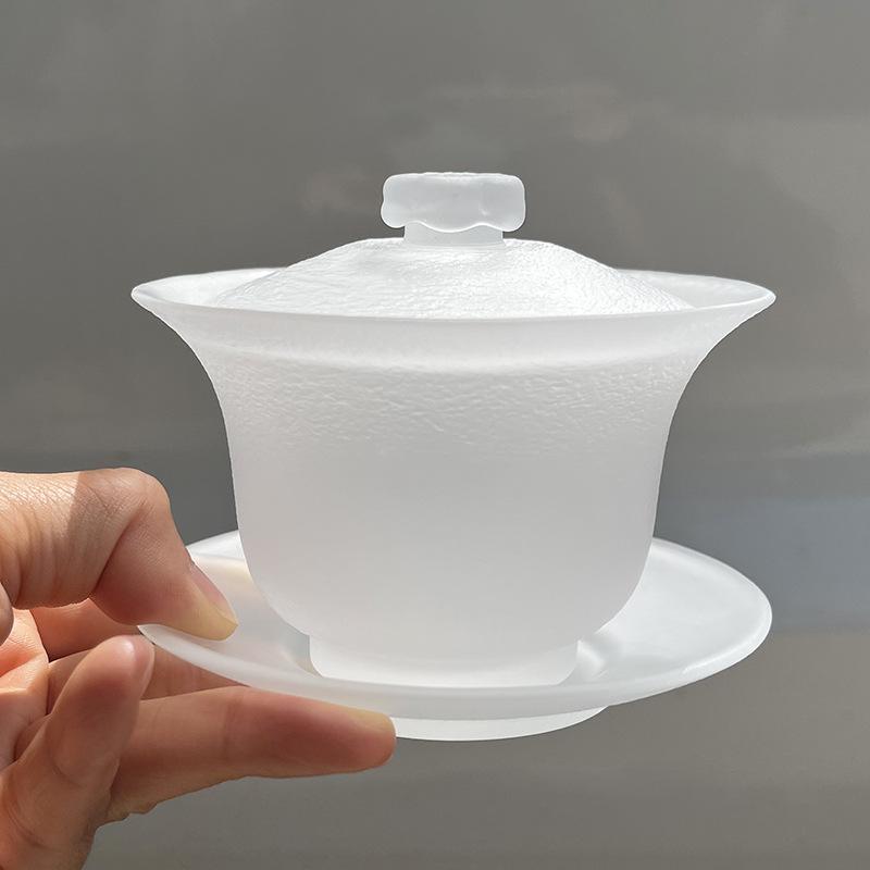 Japonská ručně vyráběná žáruvzdorná skleněná poklička miska gaiwan čajová souprava příslušenství pro čajový obřad gaiwan na cesty gai wan polévková mísa