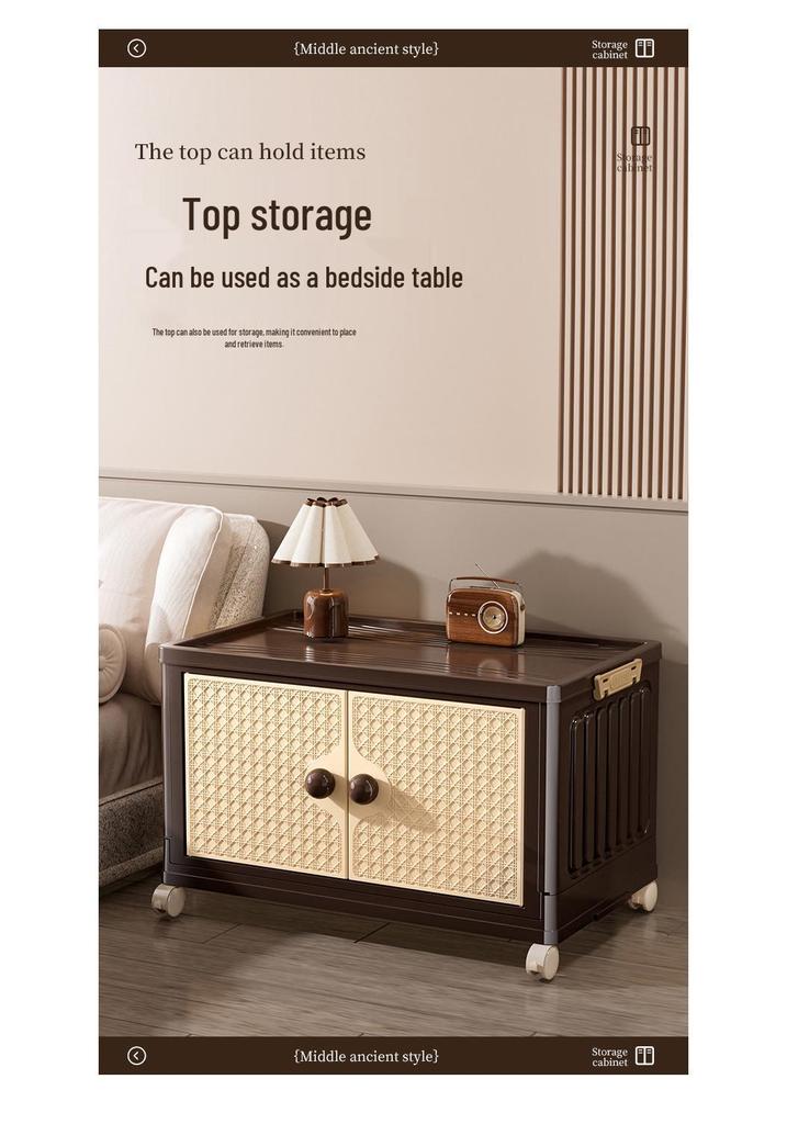Vintage-Style Double Door Folding Storage Cabinet for Clothes