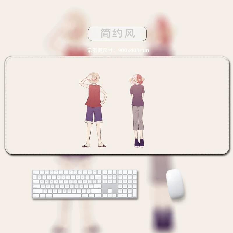 One Piece Leather Mouse Pad Oversized Small Office Gaming Keyboard Pad Desk Pad Bristle Bracelet Monkey D. Luffy Roronoa Zoro Decorative Desk Mat