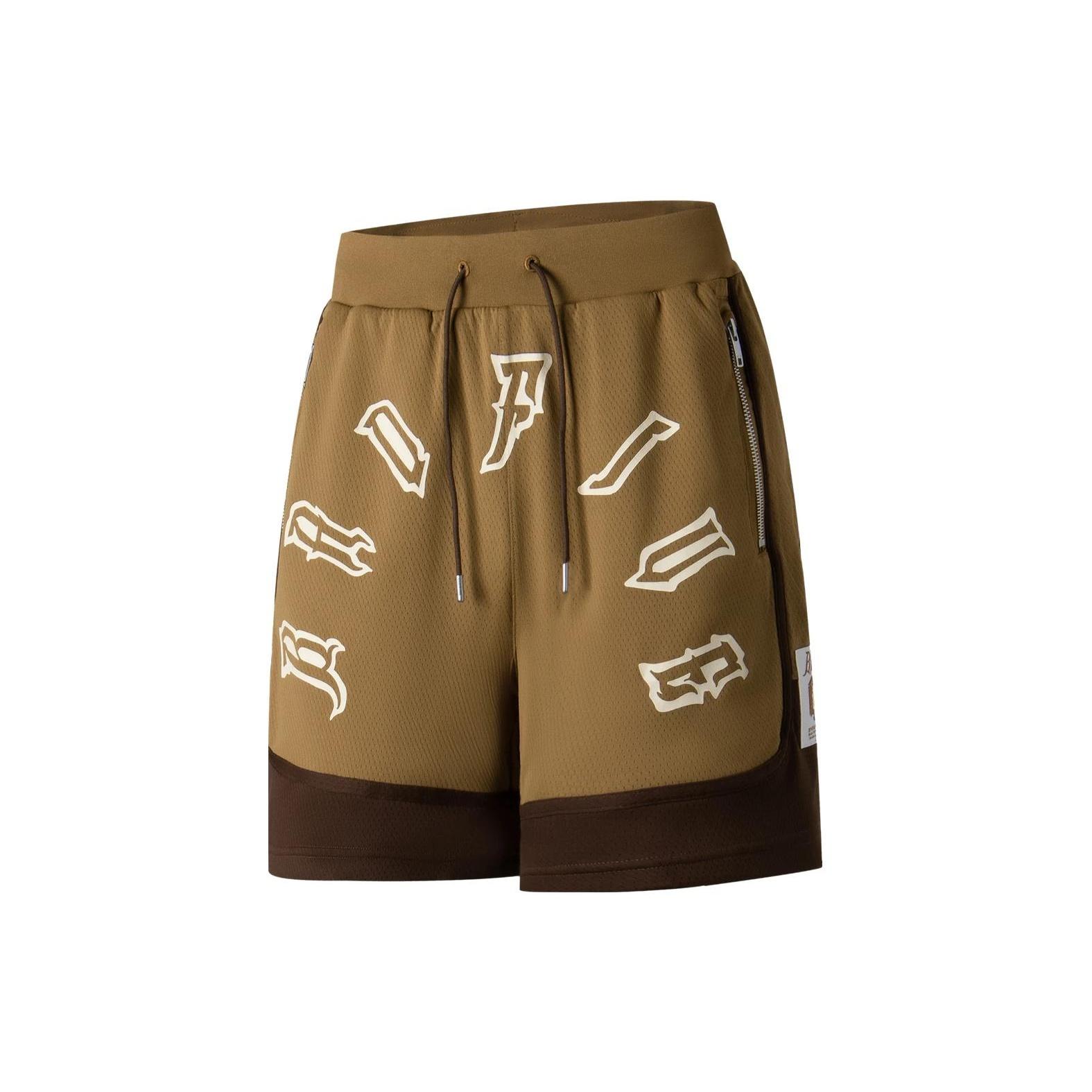 Li-Ning Anti-Wu BadFive Logo Basketball Shorts  Brown  Men s AAPT009-2 XL