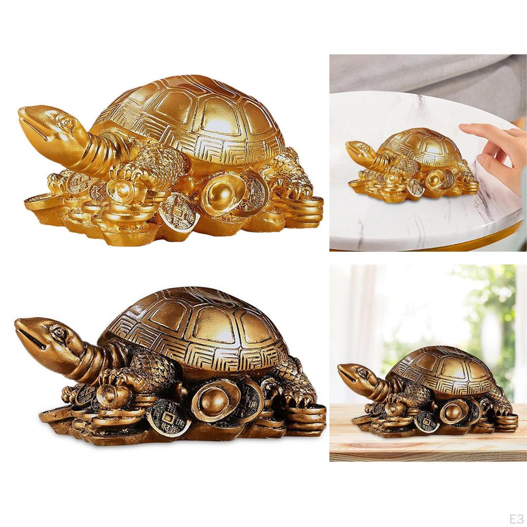 Elegant Resin Turtle Figurine for Home Office Decor