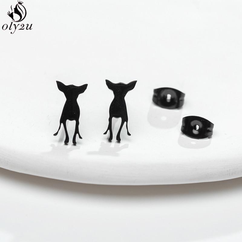 Cute Stainless Steel Heart Dog Earring for Women Cartoon Animal Ear Jewelry Girls Student Lovely Pup Earrings Gifts Accessories