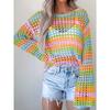 IHUASU Damen Mode Lässige O-Ausschnitt Langarm Blusen & Hemden