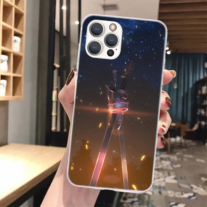 Anime Sword Art Online SAO Soft Phone Case For iPhone 16 15 14 13 12 11 Pro Max X XR XS 7 Plus 8 + SE 16Max Pattern Customized C