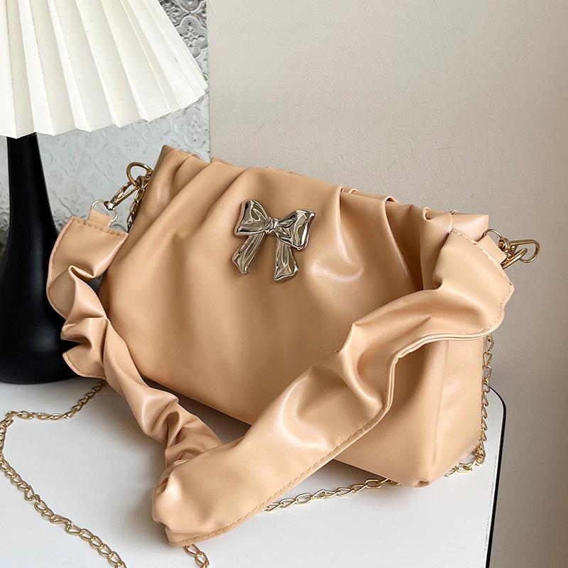 

Популярные нишевые сумки для женщин Новые модные сумки через плечо для женщин Ins Плиссированные сумки на цепочке на одно плечо для женщин