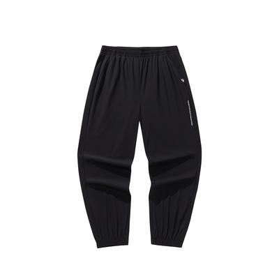 Mens Nine-Point Knitted Sports Pants Men Bottoms Basic-Black 952628303-4