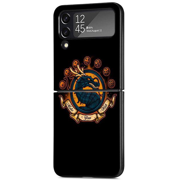 Dragon Anime Logo Case for Samsung Galaxy Z Flip 3 5G ZFlip Z Flip 4 ZFlip3 Zflip Flip4 Flip3 Black Cases Cover