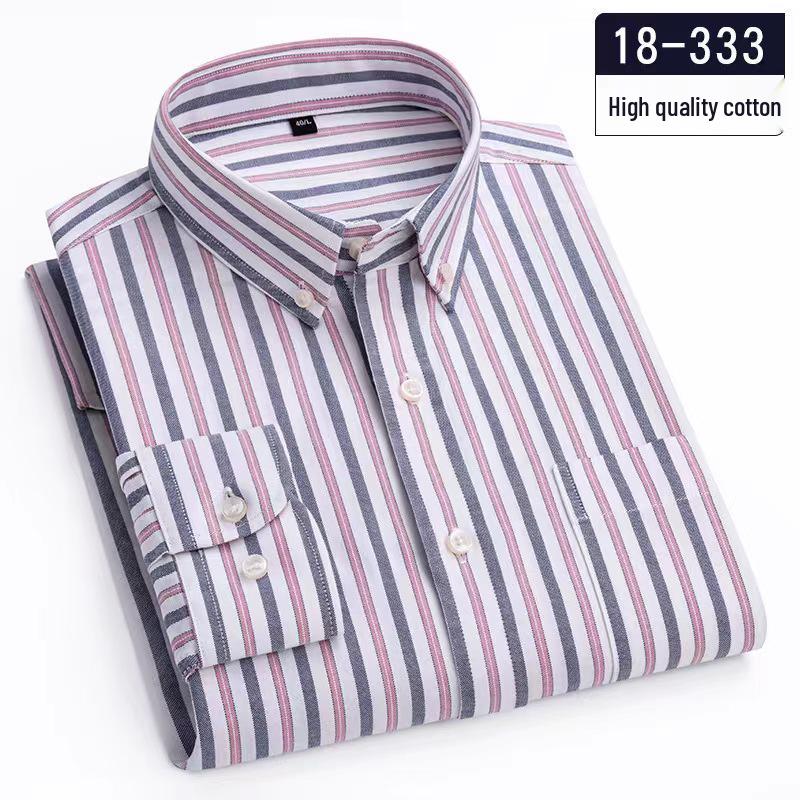 Men's Slim Fit Striped Oxford Cotton Shirt - Autumn Collection