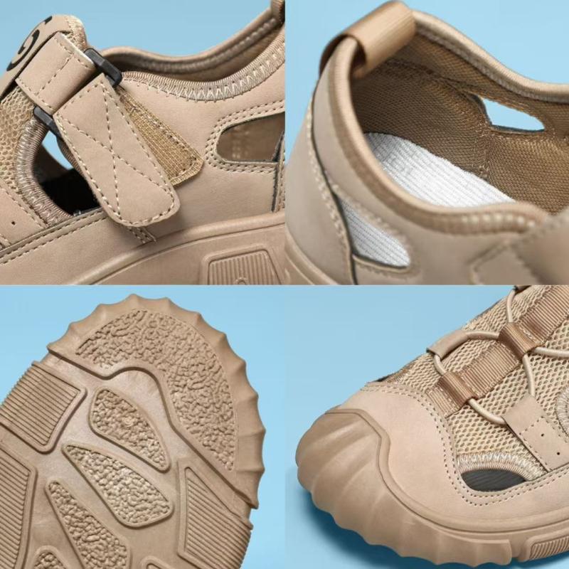 Hochwertige Herren-Mesh-Sandalen Mode Herren Sommer Wasserdichter Schuh Herren Atmungsaktive Outdoor-Freizeit-Slipper Rutschfester Strandschuh
