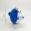 Funny Positive Crochet Cow Doll Desktop Ornament Handmade Cheer Emotional Support Positive Cow with Card Home Party Decoration