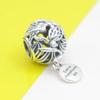 925 Silver Bow Globe Snowflake Charm Pendant DIY Jewelry Gift For Women Fashion Bracelet Accessories