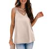 Women's New Summer Solid Color V-neck Camisole Loose T-shirt Top