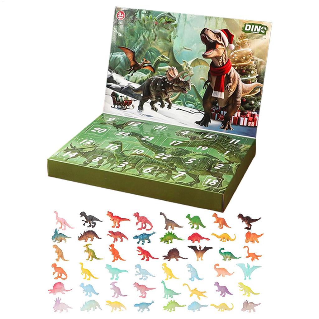 Dinosaur Advent Calendar - 24 Days Christmas Countdown Calendar Toy for Kids, Fun Holiday Party Decor & Supplies for Home