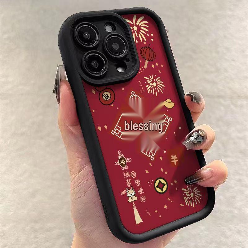 Festive Fu Character Phone Case for iPhone 13/14/15 Pro/16 Pro Max/17