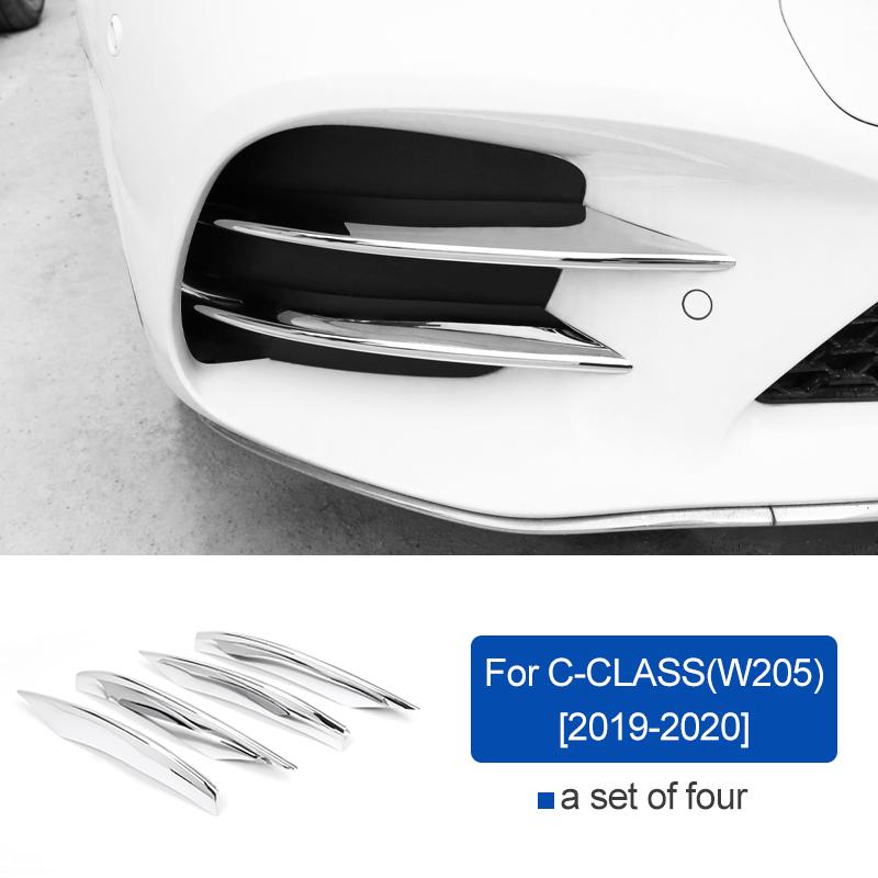 Cubierta ABS Plateada para Faros Antiniebla para Mercedes Benz Clase C W205 Clase E W213 GLC X253 2016-2025 Rejilla Parachoques Delantero Spoiler Accesorios
