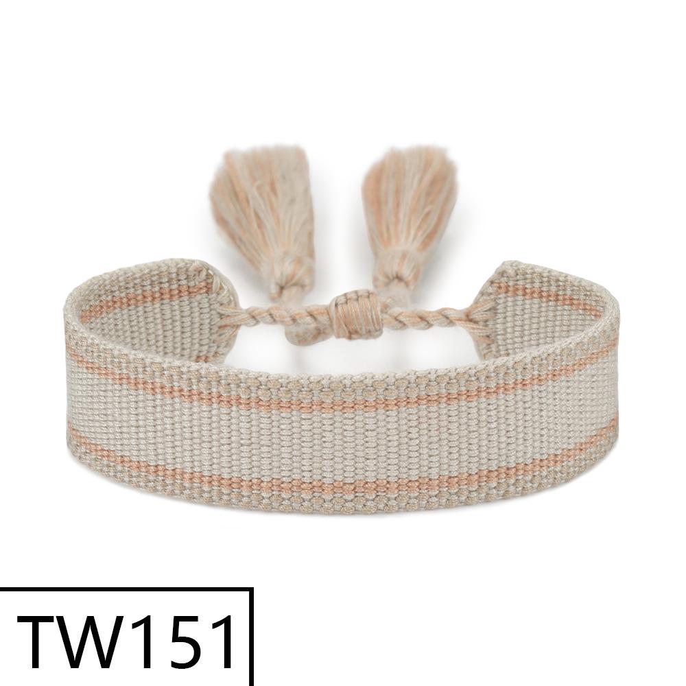 Customizable Handmade Bohemian Tassel Bracelet with Embroidered Logo - European & American Ethnic Friendship Style