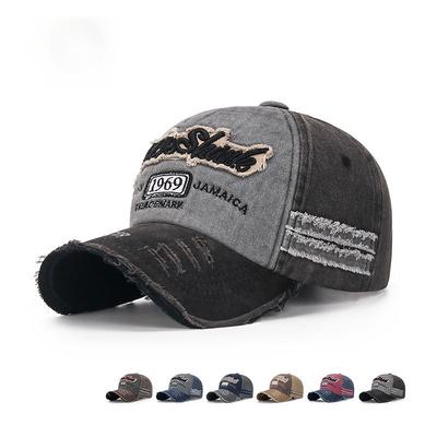 Hole Flying Edge Washed Old Baseball Cap Embroidered Digital Five-piece Sunshade Cap Foreign Trade Spot
