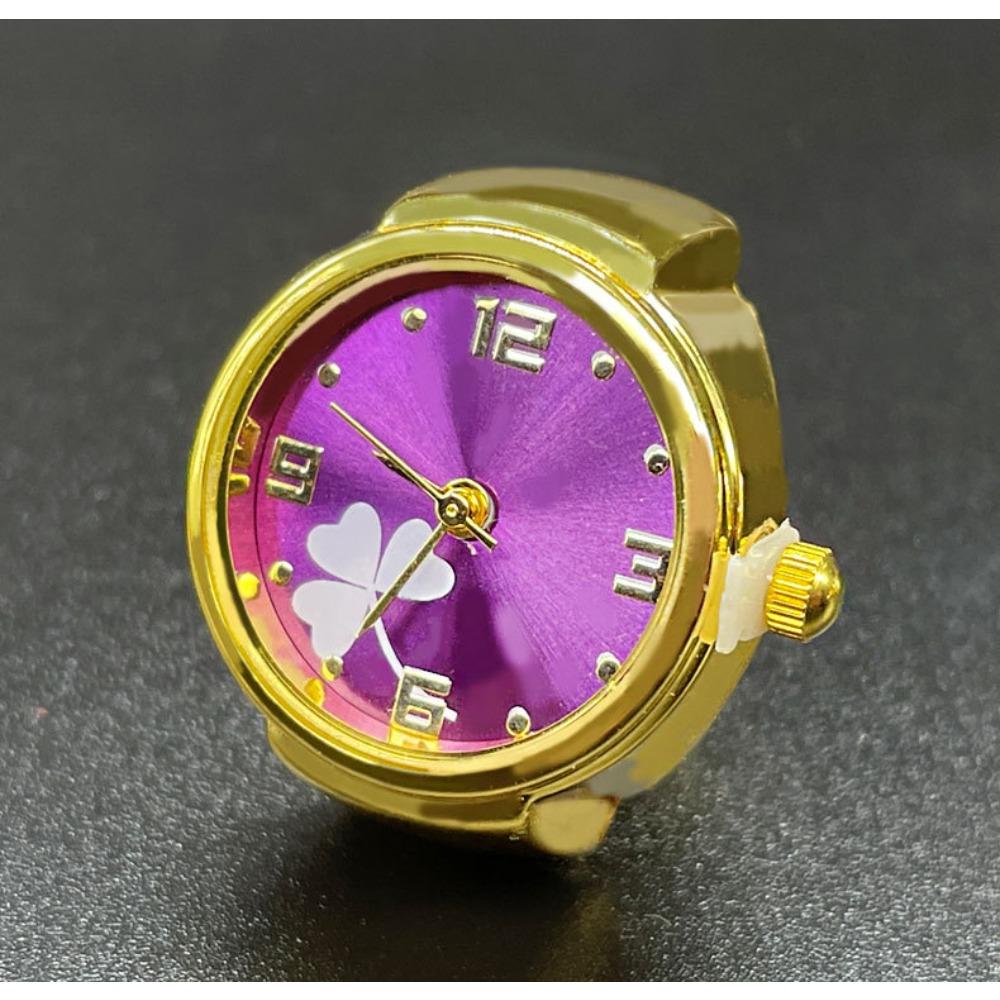 Montre Anneau Trèfle Colorée Tendance Mode Simple Multi Couleur Montre Doigt Montre Couple Hommes et Femmes