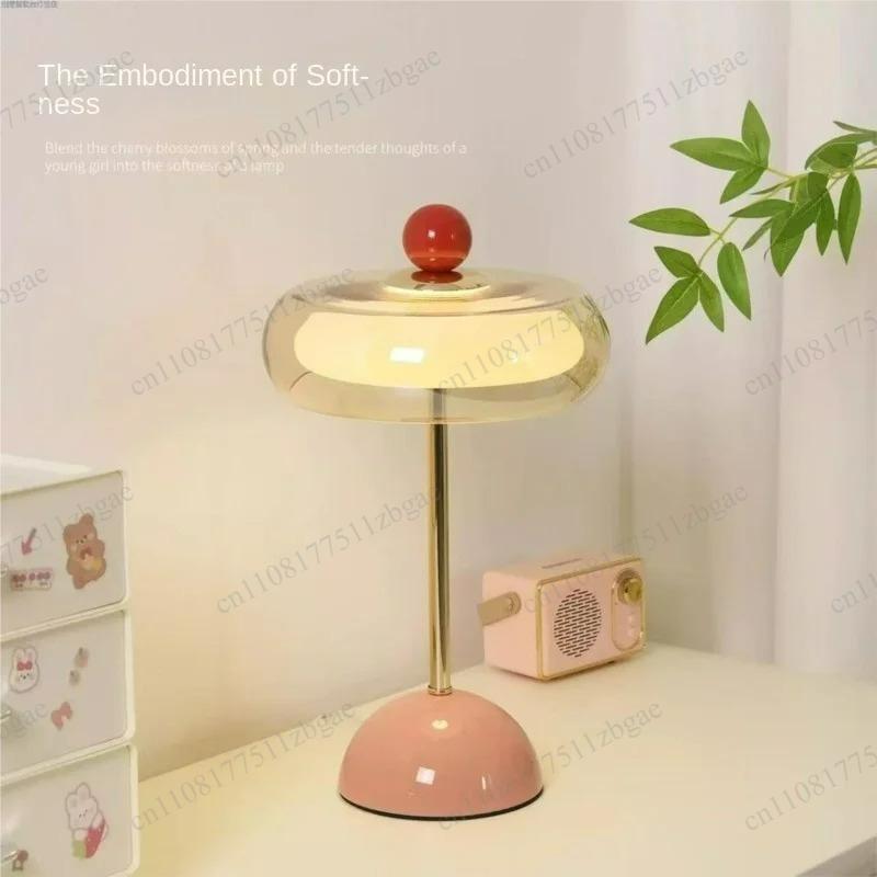 Vintage Dimmbare Glas Tischlampe Mid-Century Stil Ambient Schreibtischlampe für Schlafzimmer Nachttisch Arbeitsplatz Schreibtisch Heimdeko Beleuchtung