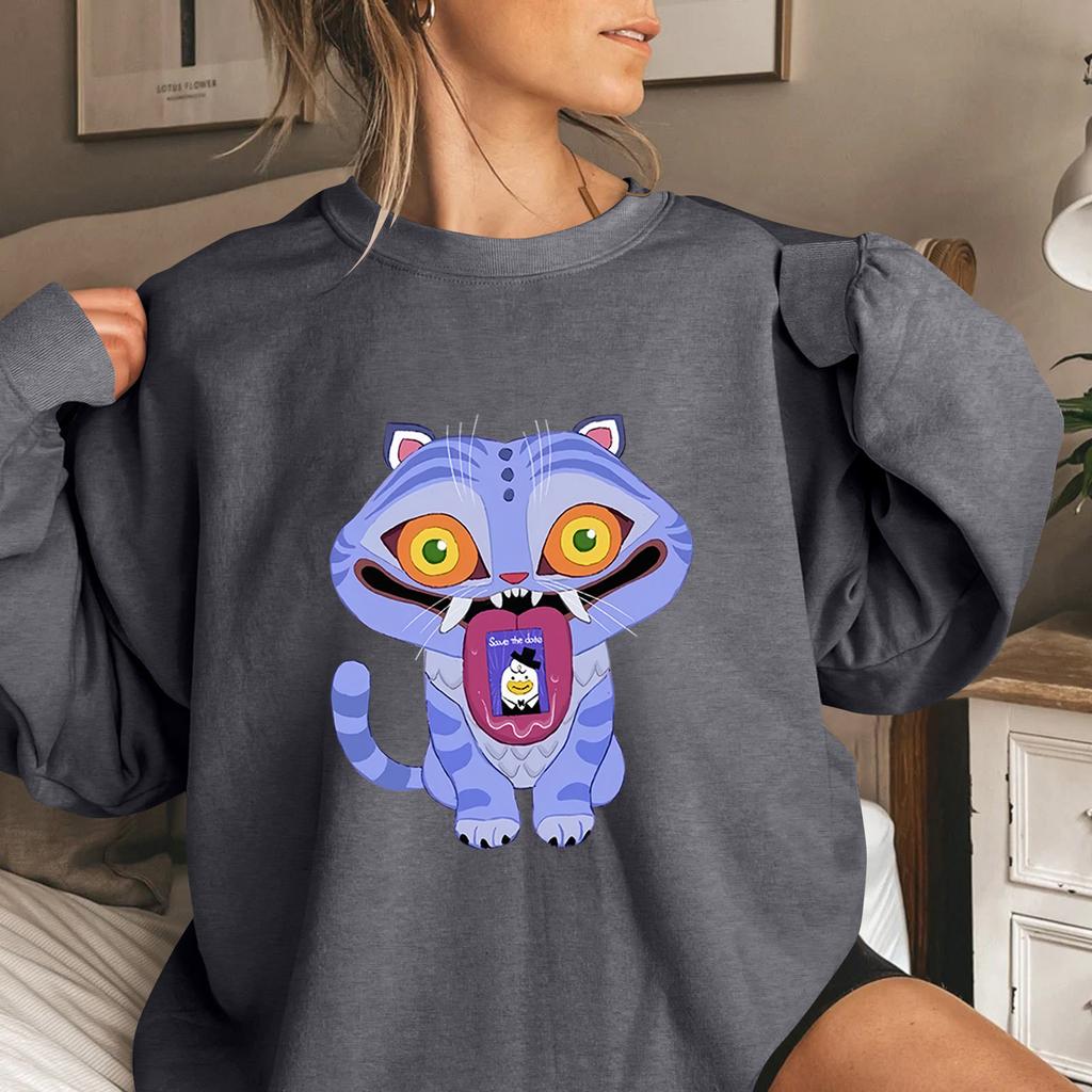 Women's Fashion Casual Long Sleeve Printed Round Neck Sweatshirt Top