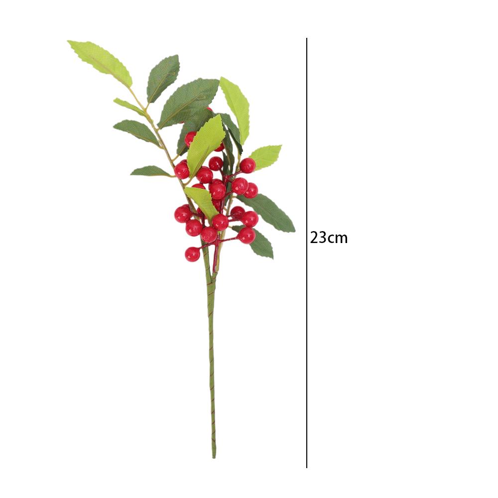 Artificial Simulated Plants Berry Branch Pine Grass Red Berries Flowers DIY Wreath Christmas Tree Ornaments Xmas Home Decoration
