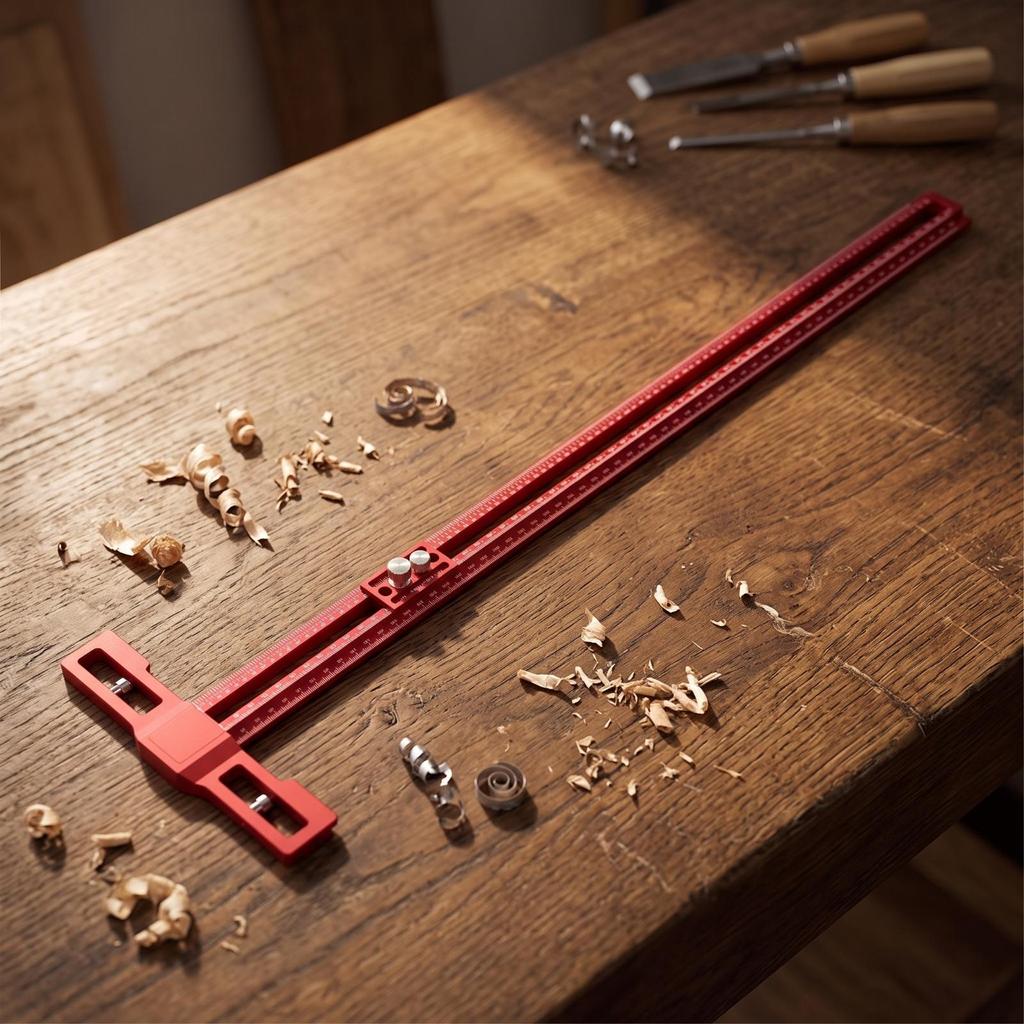 Multi-Functional Sliding Square Ruler Layout Tool with Block, Accurate,