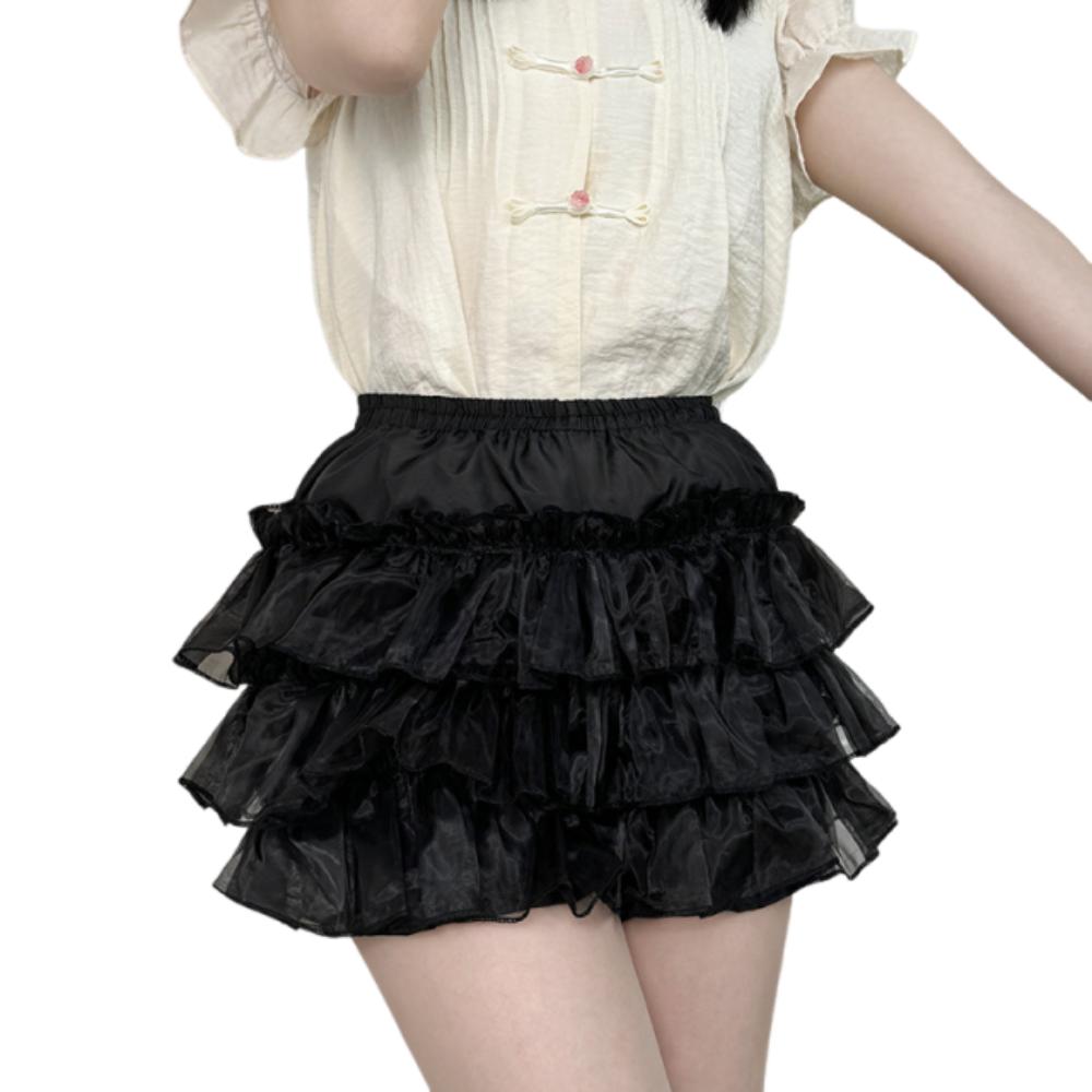 Anti Exposure JK Petticoat Elastic Tutu Puffy Skirt Comfortable Lace Pumpkin Pants Women