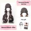 Women's Winter Wig Hat Knitted Hat Long Wave Straight Hair Synthetic Hat Wig