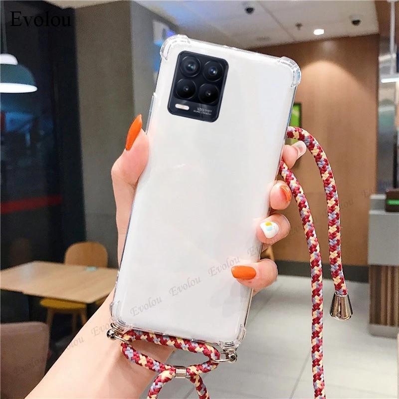 Crossbody Lanyard Case For Tecno Spark 20 Pro Plus 20C 10 9T 8P 7P Transparent Shockproof Soft Silicone Cover For Spark GO 2024
