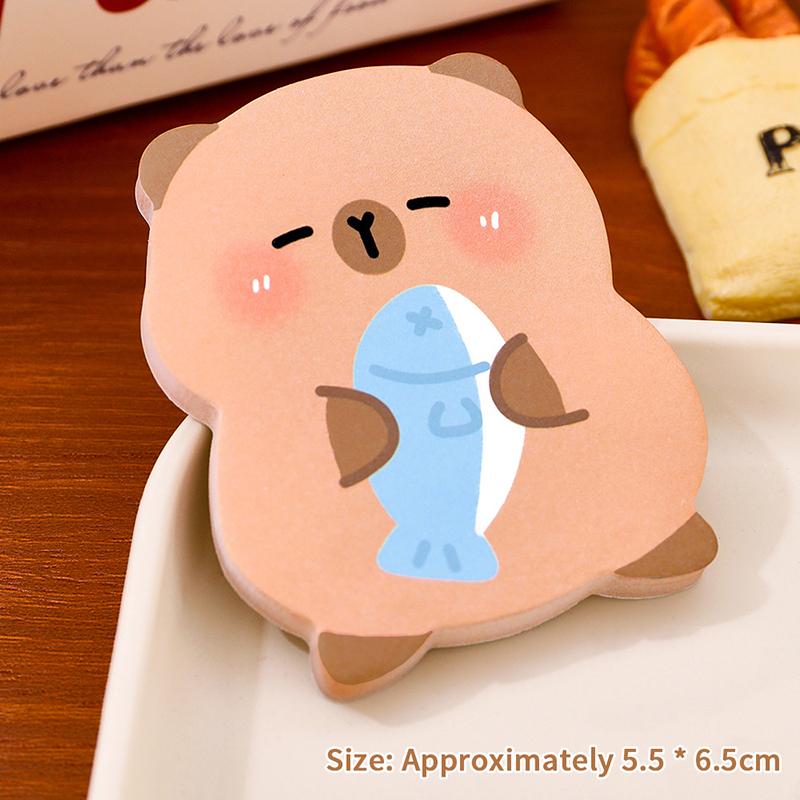 60 листов Капибара Пост Стикеры Высококачественные Милые Многоразовые Стикеры Мультяшные Клейкие Стикеры Студенческие Канцтовары